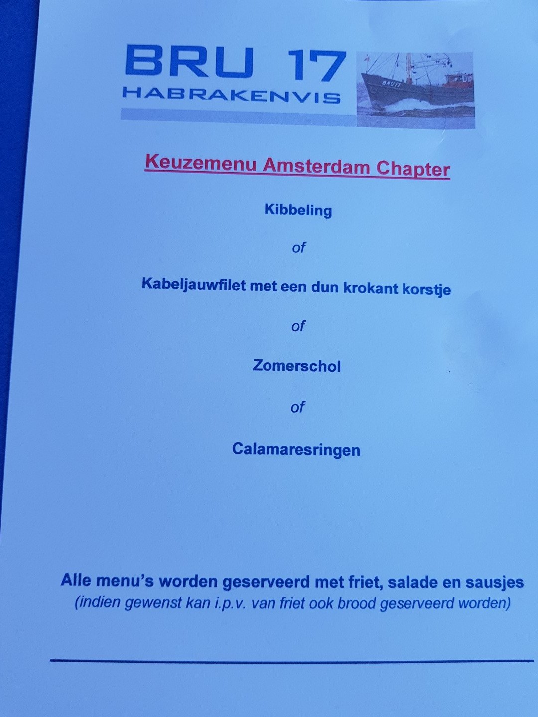 het 13FF13 lunch menu